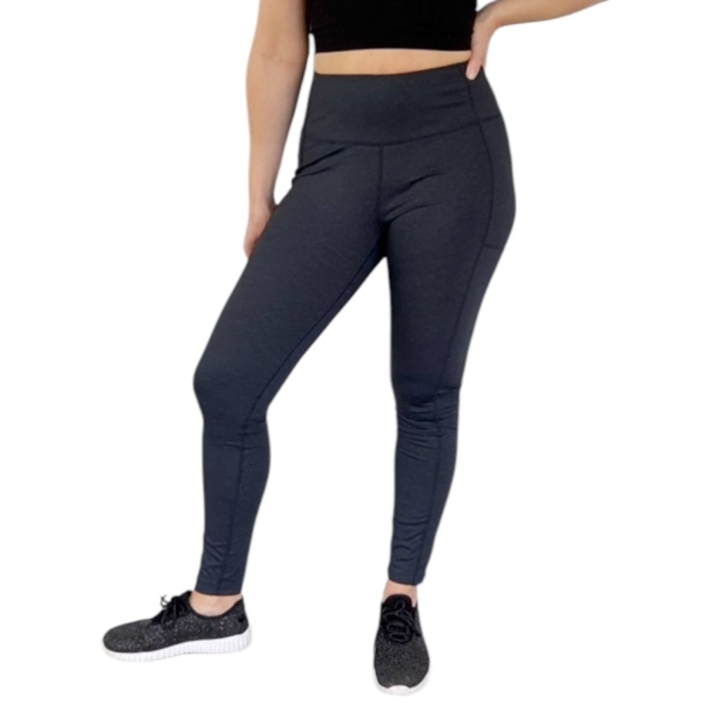 Mondetta Performance + Luxury gray high rise full length pocket leggings medium